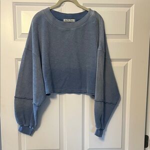 We The Free Blue Cropped Sweater
